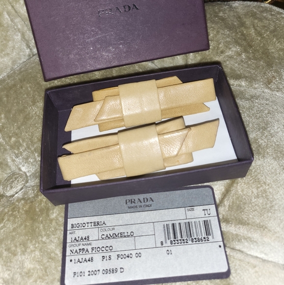 Prada Accessories - Authentic Prada napa leather hairclip